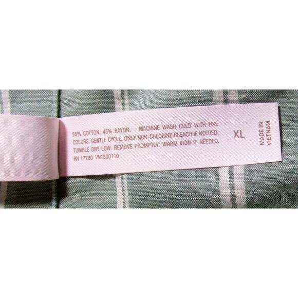 Auden Women's Sleepwear Pajama Top Green White Stripes Short Sleeves Size XL - Picture 6 of 8